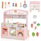 Costway 2 in 1 Kids Play Kitchen & Restaurant Double-Sided Pretend Playset with Canopy